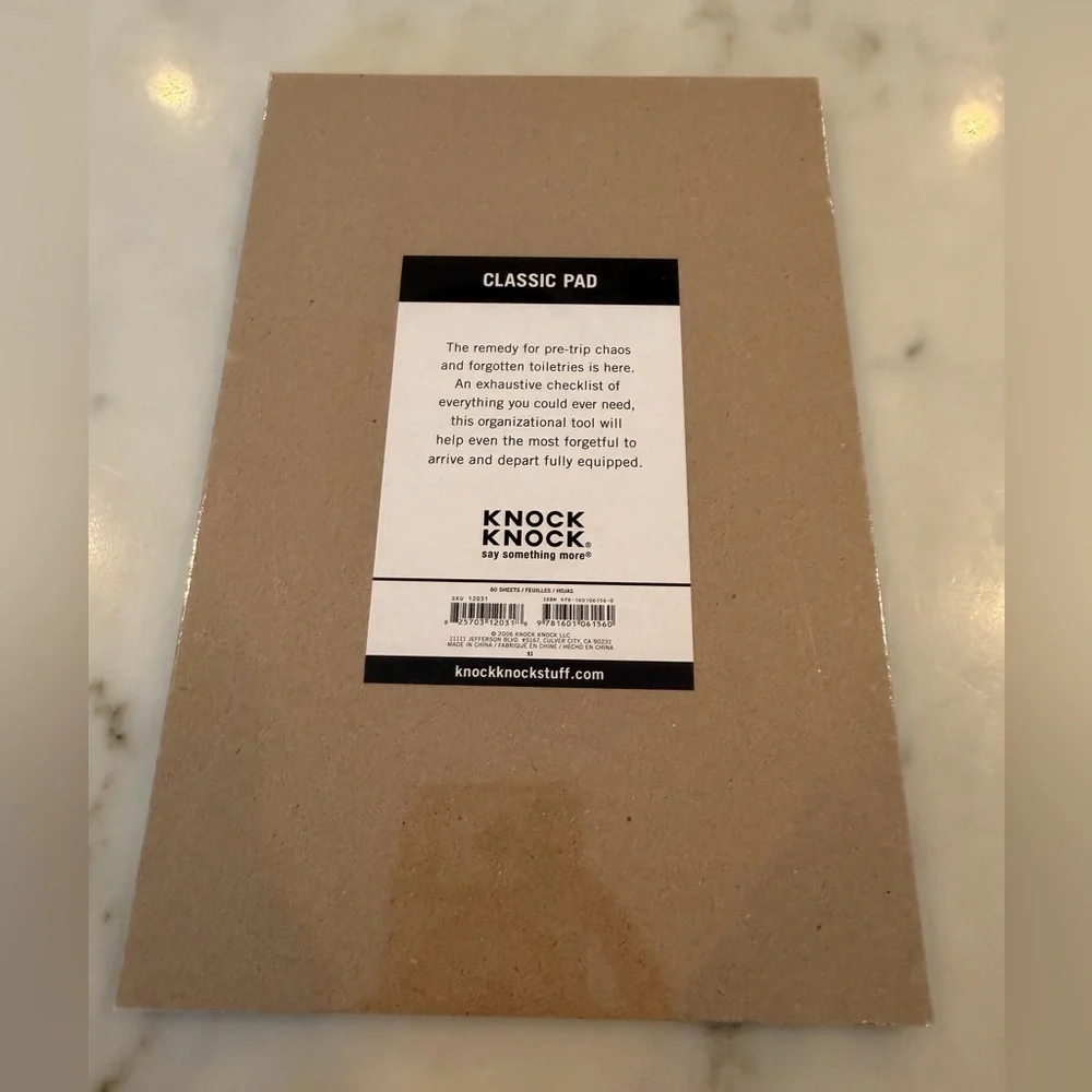 PACK THIS Knock Knock Classic Pad, new in wrap